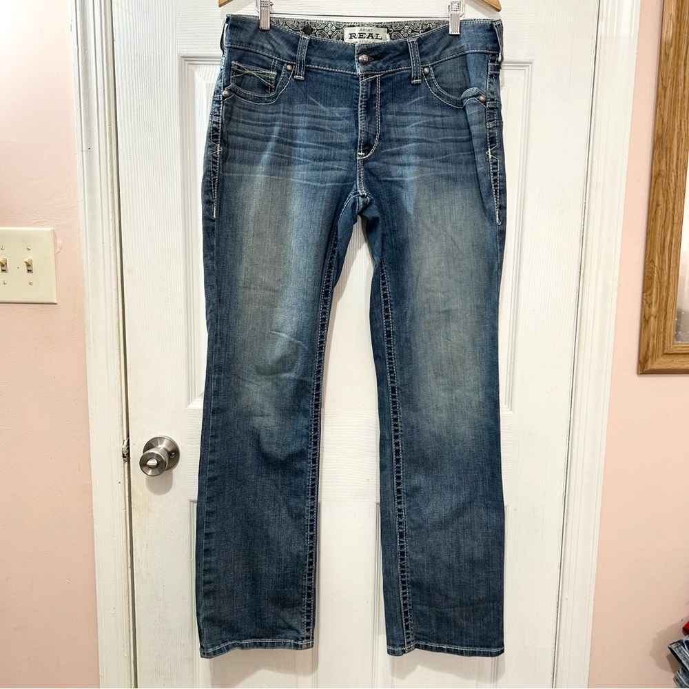 Ariat Women's Real Riding Denim Jeans Mid-Rise Straight Leg Size 28